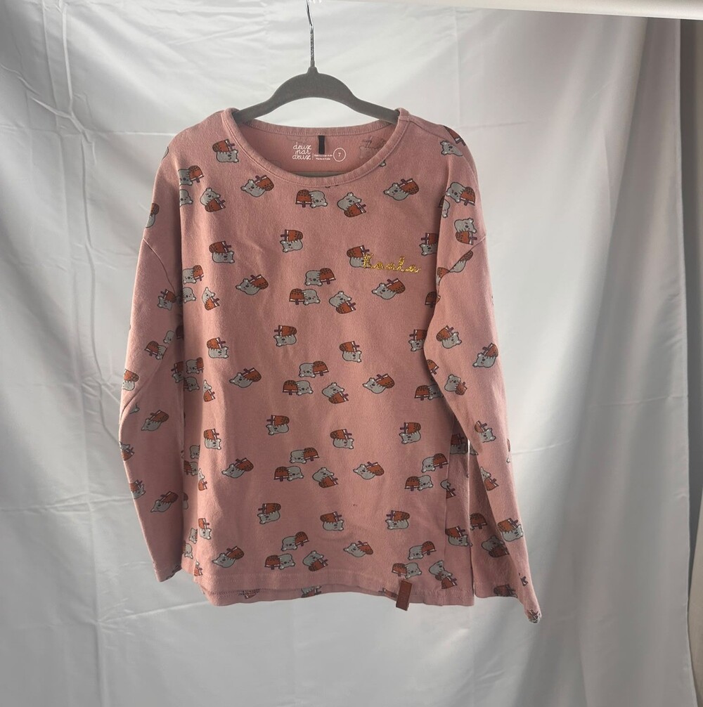 DEUX PAR DEUX Girls Long Sleeve Graphic Top – Size 7